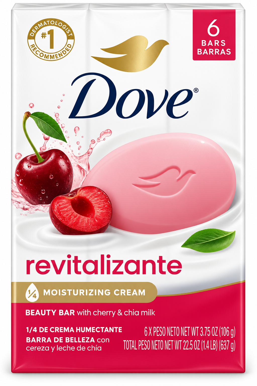DOVE JABON CHERRY CHIA 6PCK