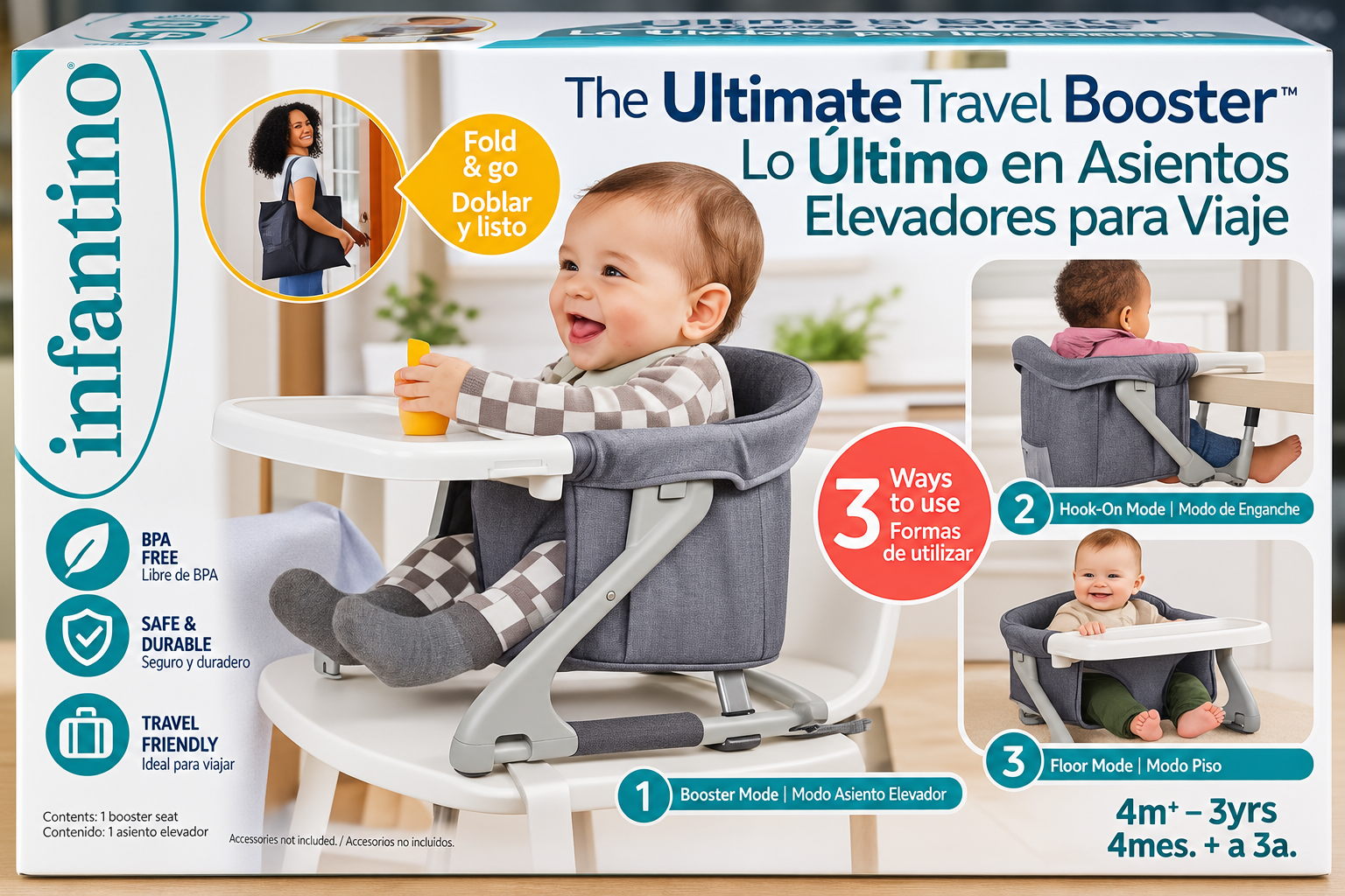 INFANTINO ASIENTO ELEVADOR PORTATIL P/BEBE imagen 2