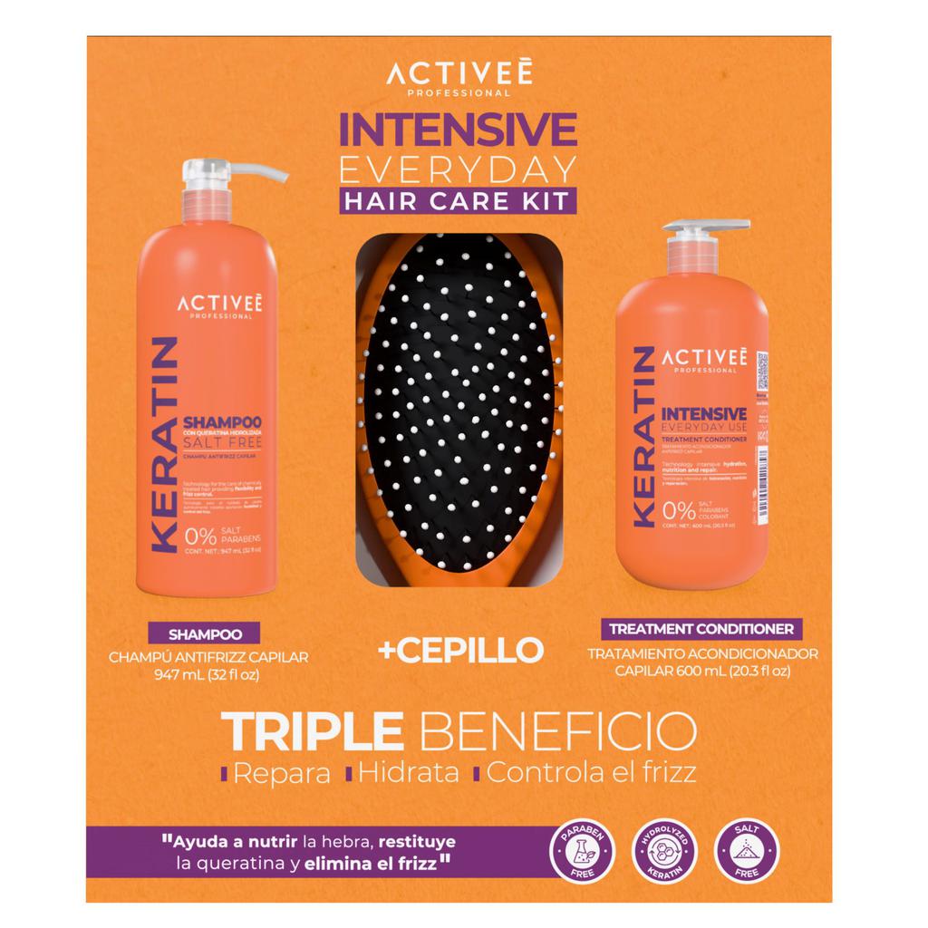 ACTIVEÉ SHAMPOO KERATIN 947 ML + TRATAMIENTO ACONDICIONADOR KERATIN INTENSIVE 600 ML