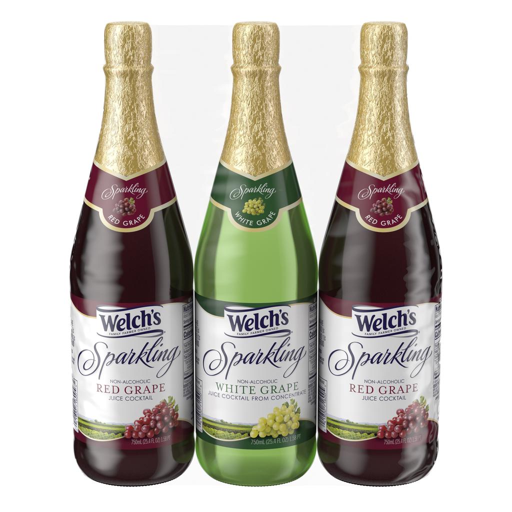 WELCH'S COCTEL DE UVA ESPUMANTE SIN ALCOHOL 3 UNIDADES / 750 ML