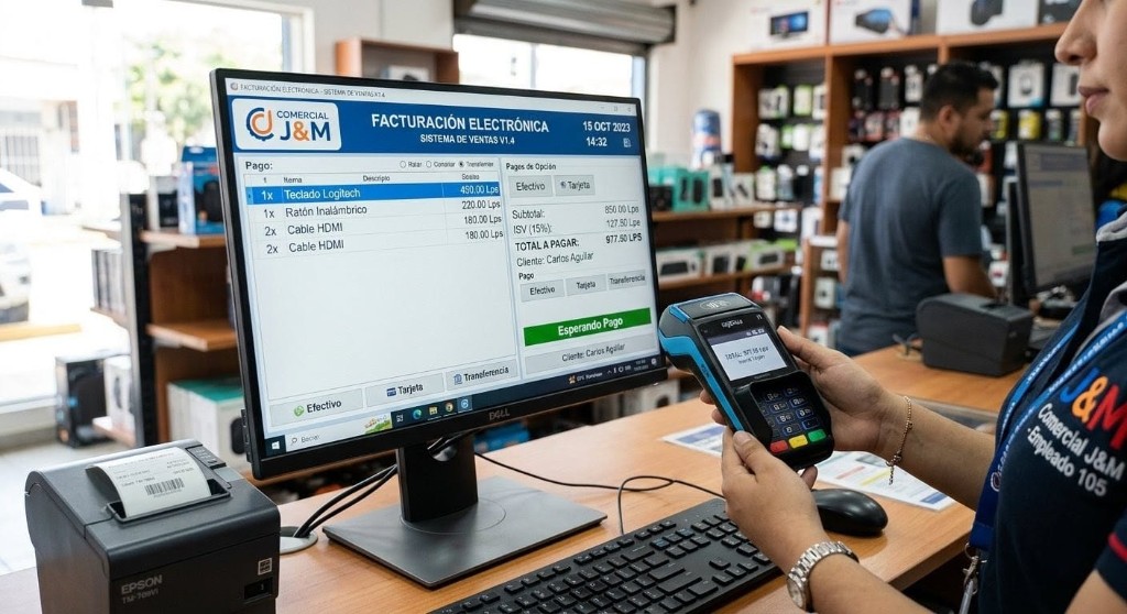Pantalla de facturación electrónica en punto de venta