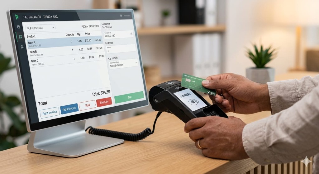 Pago con tarjeta en terminal POS